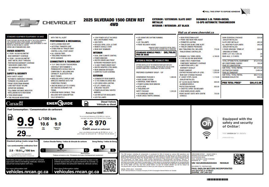 Certified 2025 Chevrolet Silverado 1500 RST w/ Convenience Package II AWD/4WD image 34