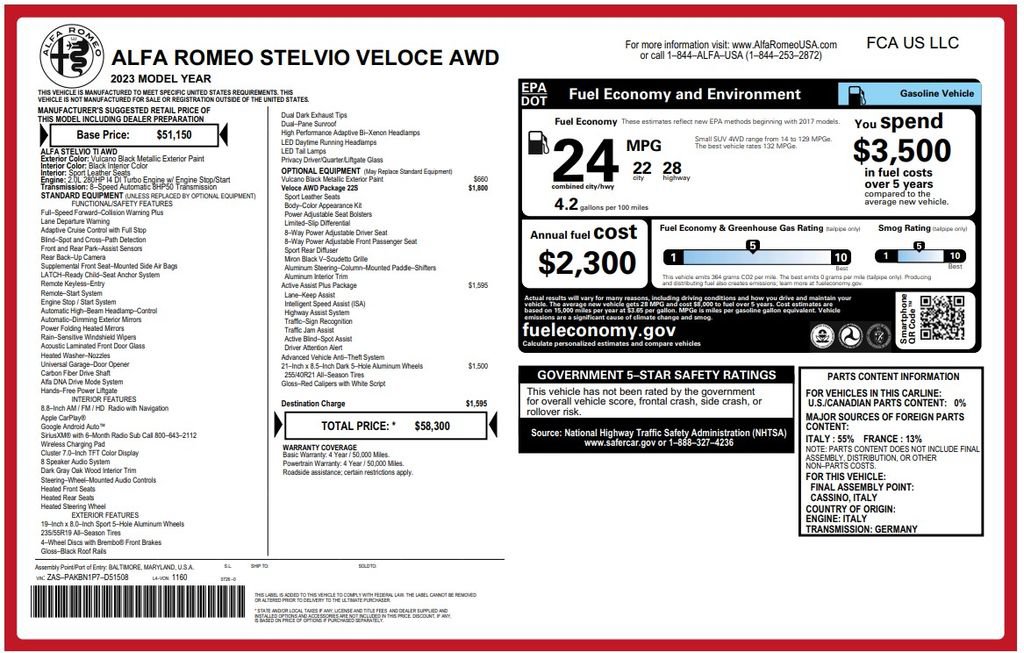 Used 2023 Alfa Romeo Stelvio Veloce AWD/4WD image 4