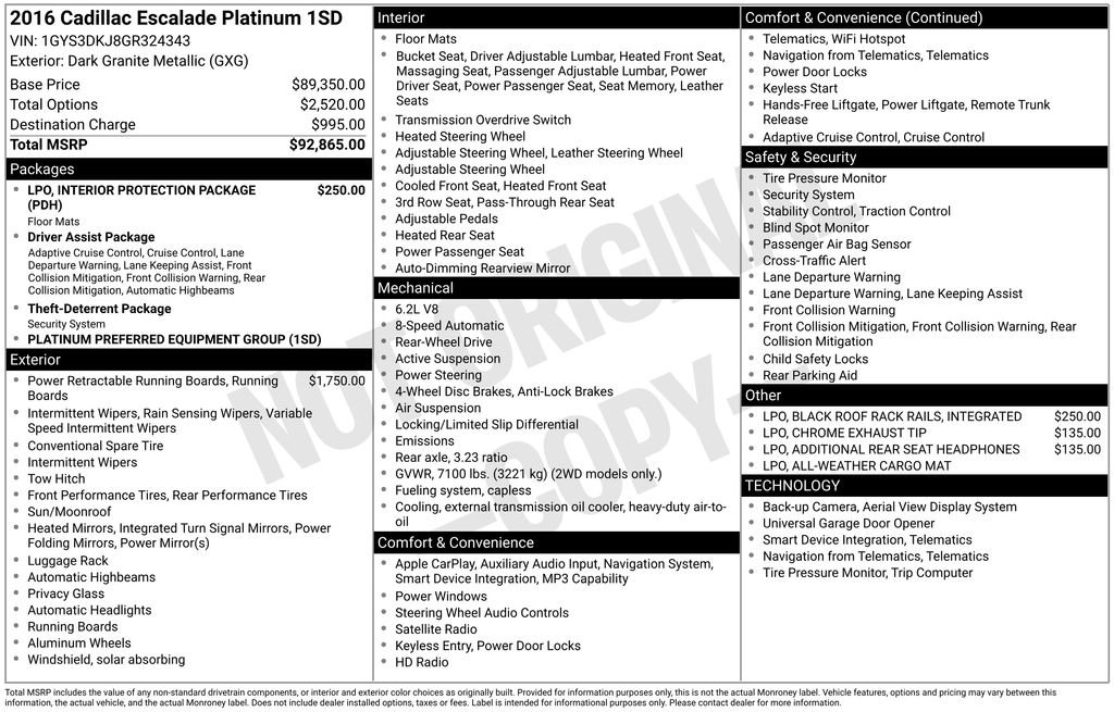 Used 2016 Cadillac Escalade Platinum image 4