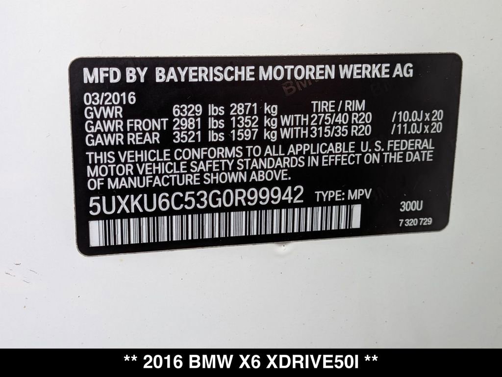 Used 2016 BMW X6 xDrive50i image 31