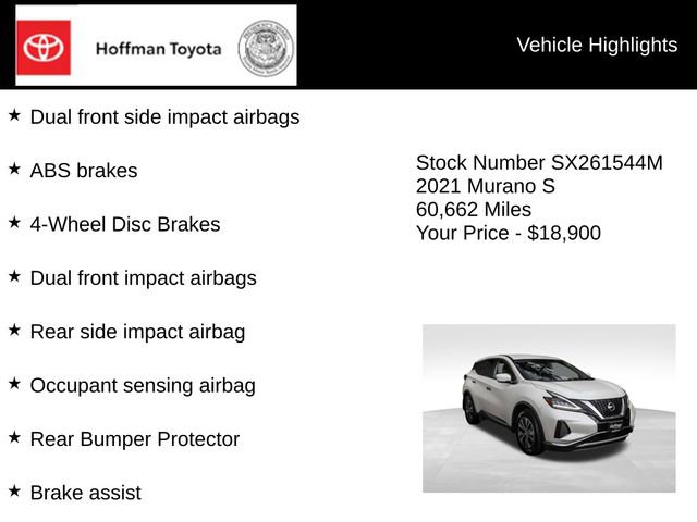 Used 2021 Nissan Murano S AWD/4WD image 20