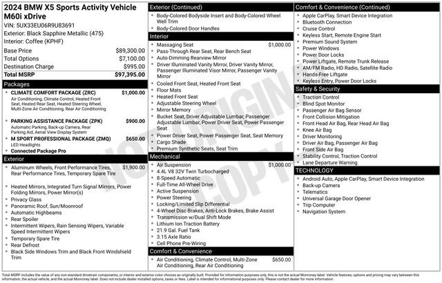 Used 2024 BMW X5 M60i w/ Climate Comfort Package image 43