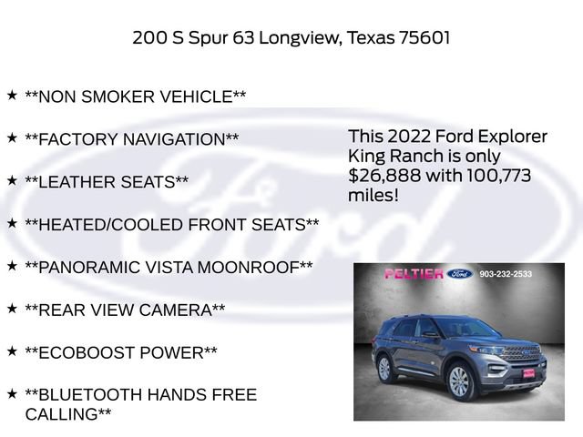 Certified 2022 Ford Explorer King Ranch w/ Class IV Trailer Tow Package RWD image 11