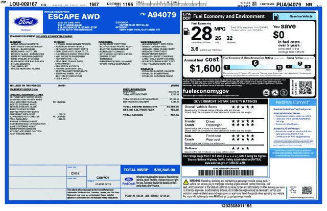 Used 2023 Ford Escape ST-Line w/ Tech Pack #1