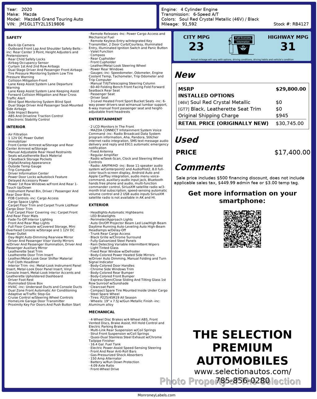 Used 2020 MAZDA MAZDA6 Grand Touring image 3