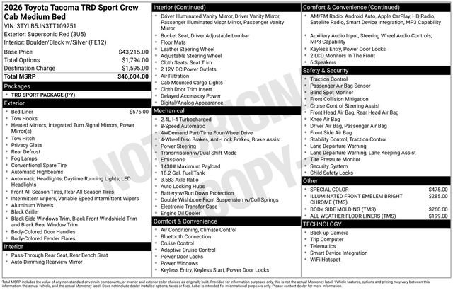 New 2026 Toyota Tacoma TRD Sport image 7
