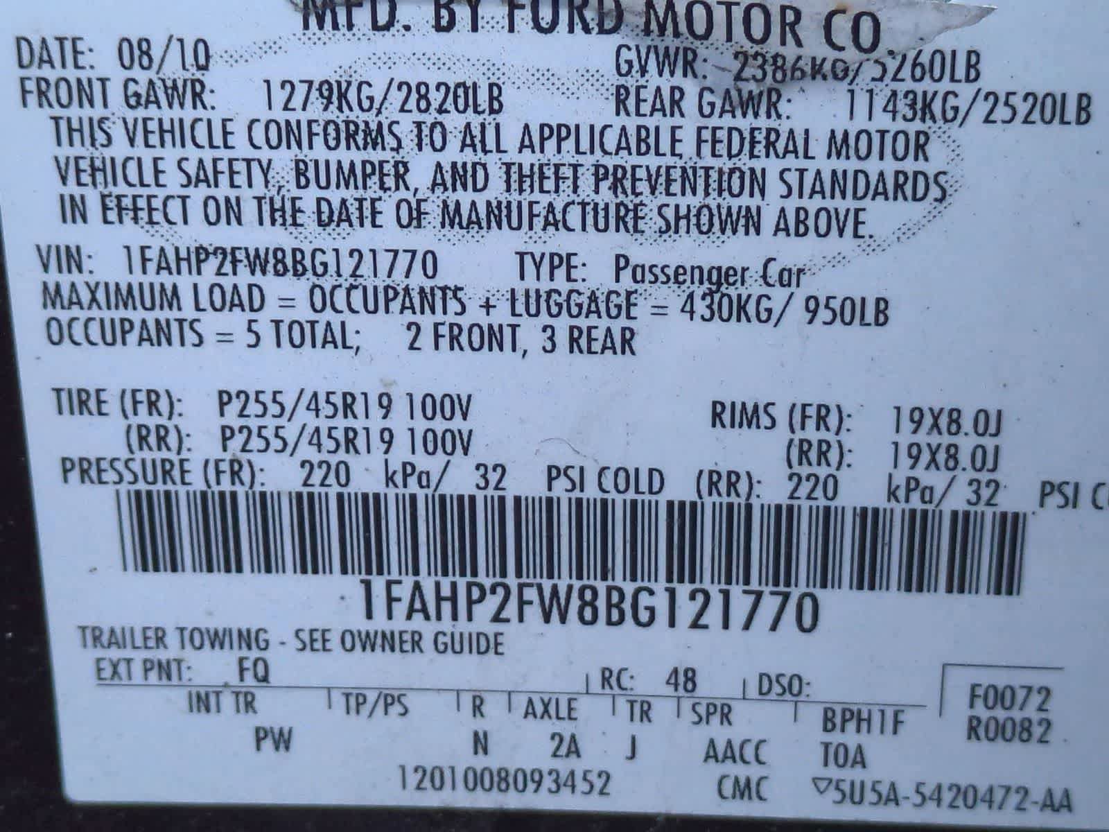 Used 2011 Ford Taurus Limited w/ 303A Rapid Spec Order Code FWD image 36