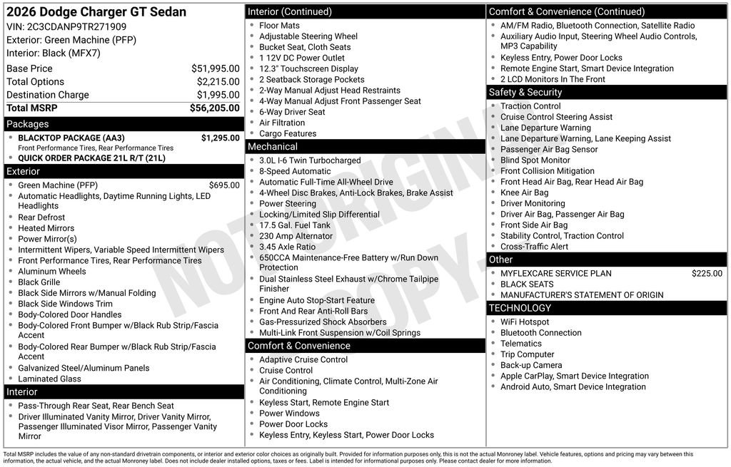New 2026 Dodge Charger GT w/ Blacktop Package image 9