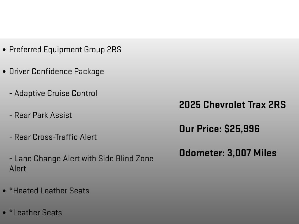 Used 2025 Chevrolet Trax RS w/ Driver Confidence Package FWD image 6