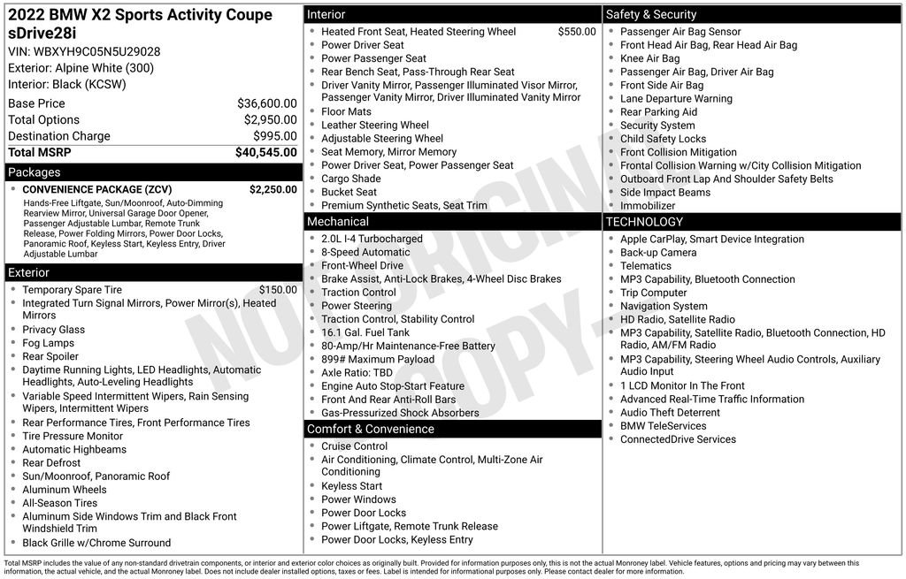 Used 2022 BMW X2 sDrive28i w/ Convenience Package FWD image 21