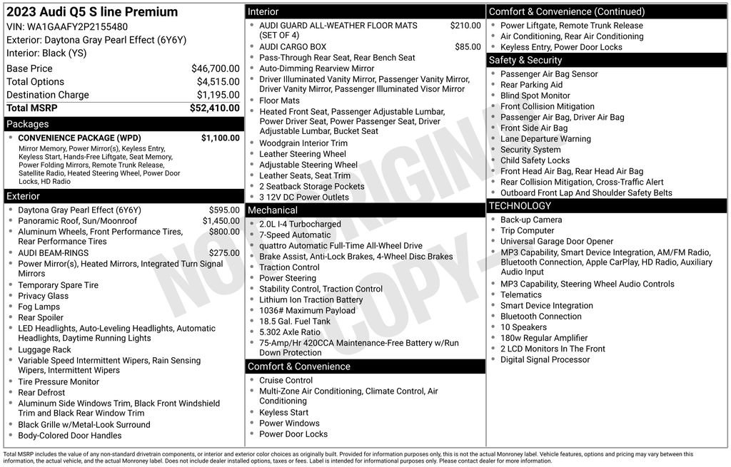 Certified 2023 Audi Q5 2.0T Premium w/ Convenience Package AWD/4WD image 3