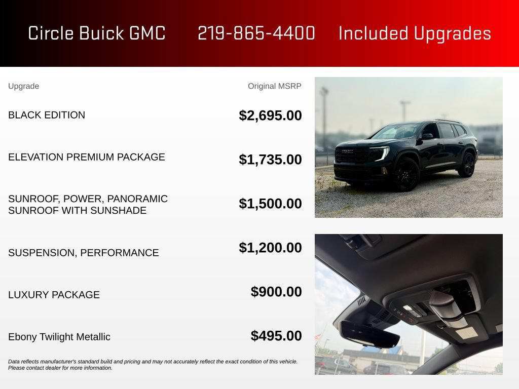New 2026 GMC Acadia Elevation w/ Black Edition AWD/4WD image 3