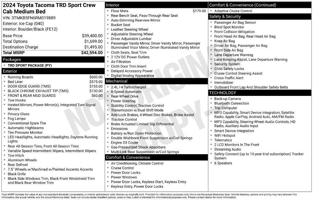 Certified 2024 Toyota Tacoma TRD Sport RWD image 35