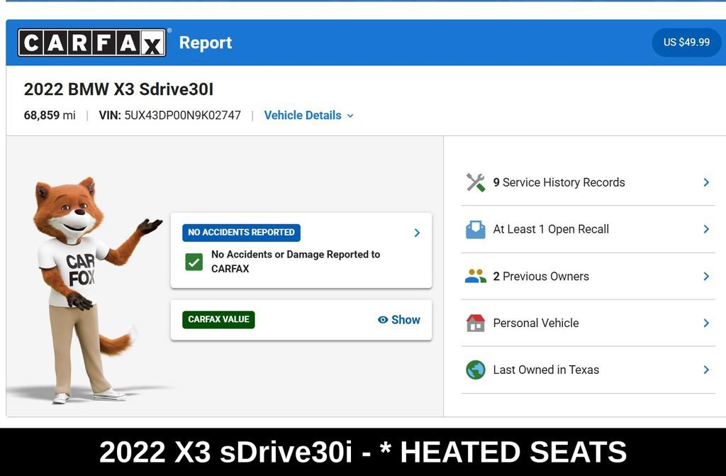 Used 2022 BMW X3 sDrive30i w/ Premium Package 2 RWD image 9