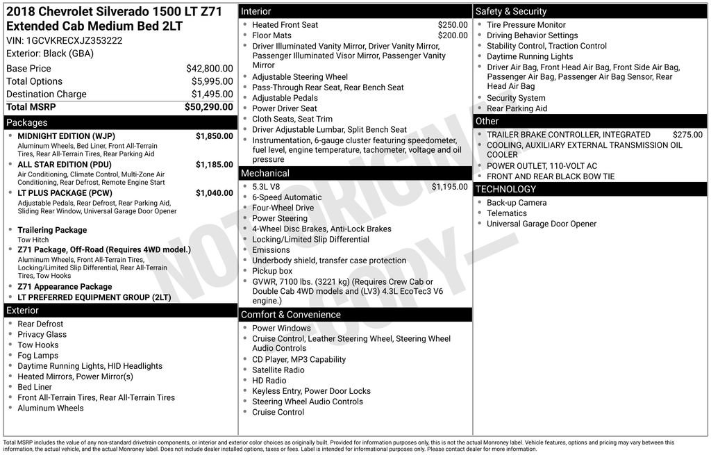 Used 2018 Chevrolet Silverado 1500 LT w/ Midnight Edition AWD/4WD image 38