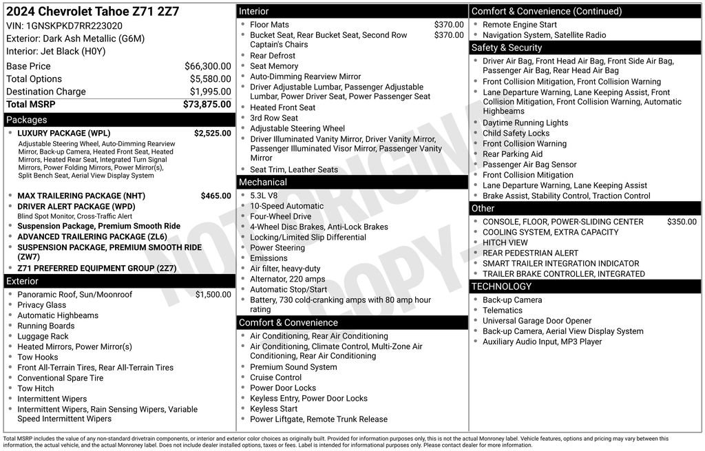 Used 2024 Chevrolet Tahoe Z71 w/ Luxury Package image 37