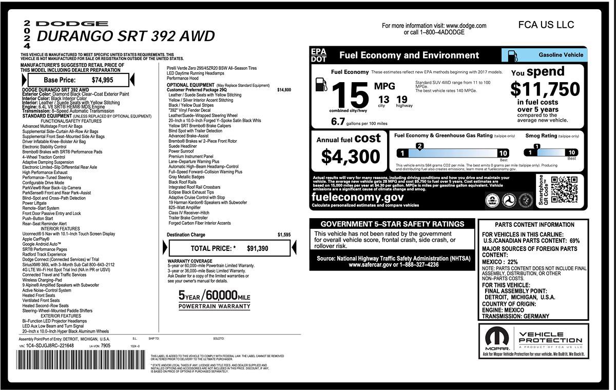 Used 2024 Dodge Durango SRT image 7