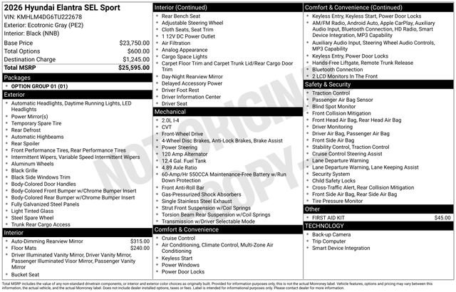 New 2026 Hyundai Elantra Sport FWD image 45