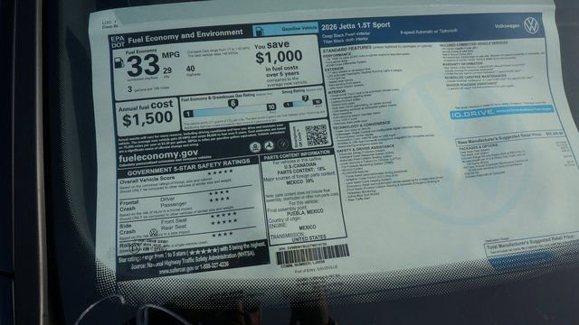 New 2026 Volkswagen Jetta Sport image 3