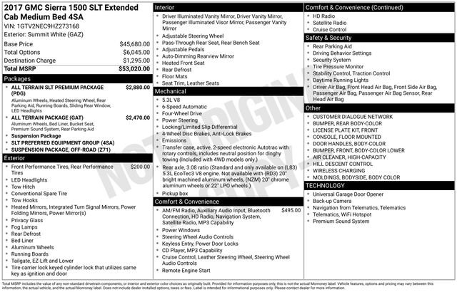 Used 2017 GMC Sierra 1500 SLT AWD/4WD image 37