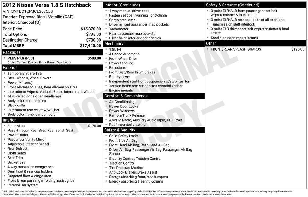 Used 2012 Nissan Versa 1.8 S w/ Plus Pkg image 39