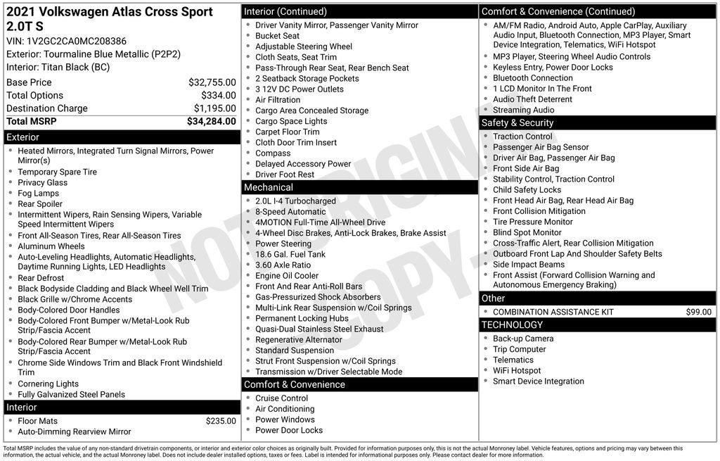 Used 2021 Volkswagen Atlas Cross Sport S image 30