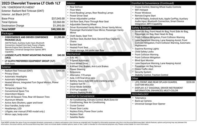 Used 2023 Chevrolet Traverse LT FWD image 32