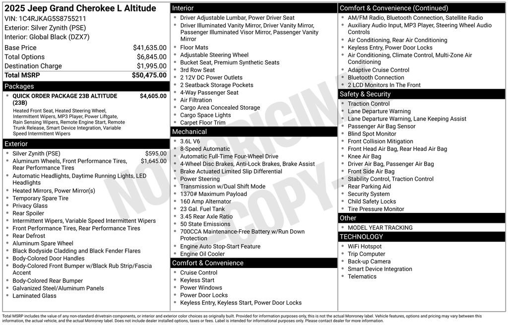 New 2025 Jeep Grand Cherokee L Laredo image 15