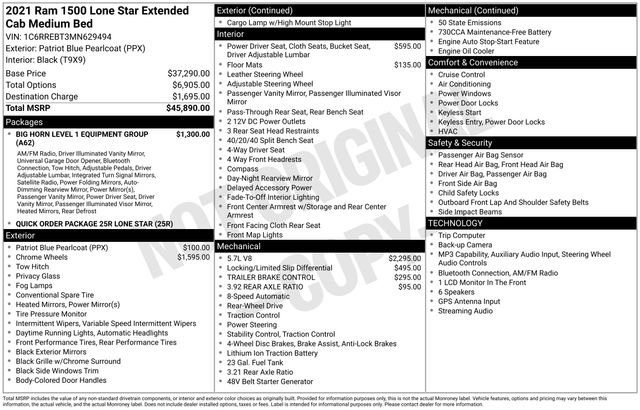 Used 2021 RAM 1500 Lone Star image 18
