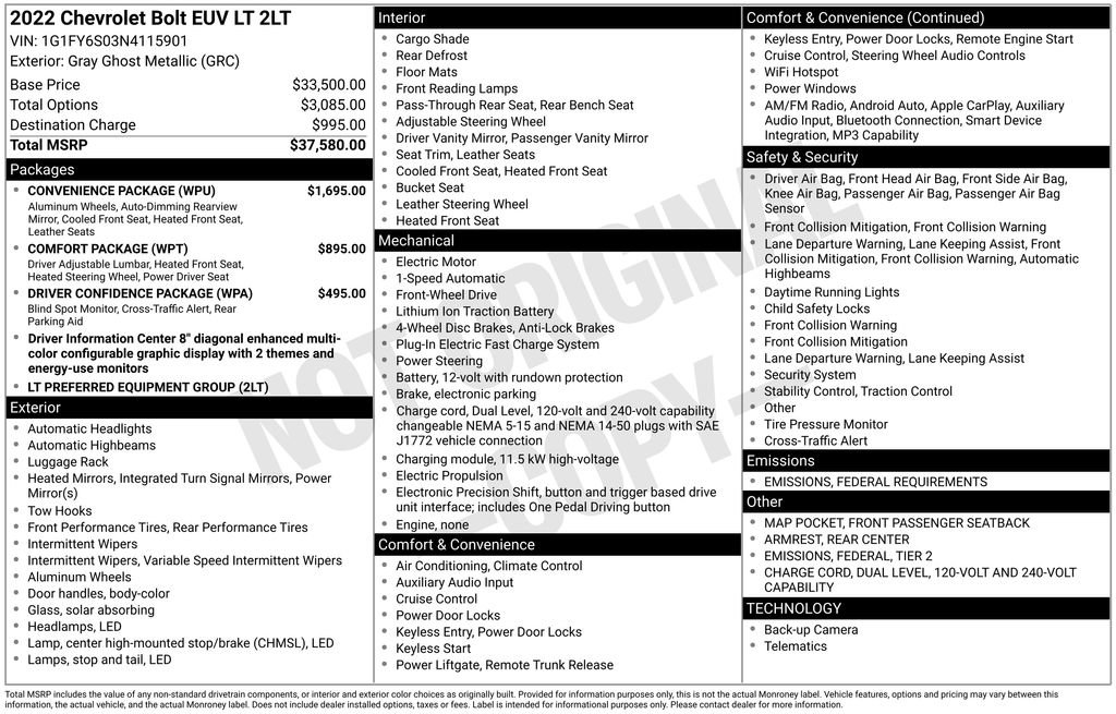 Used 2022 Chevrolet Bolt EUV LT w/ Convenience Package image 5