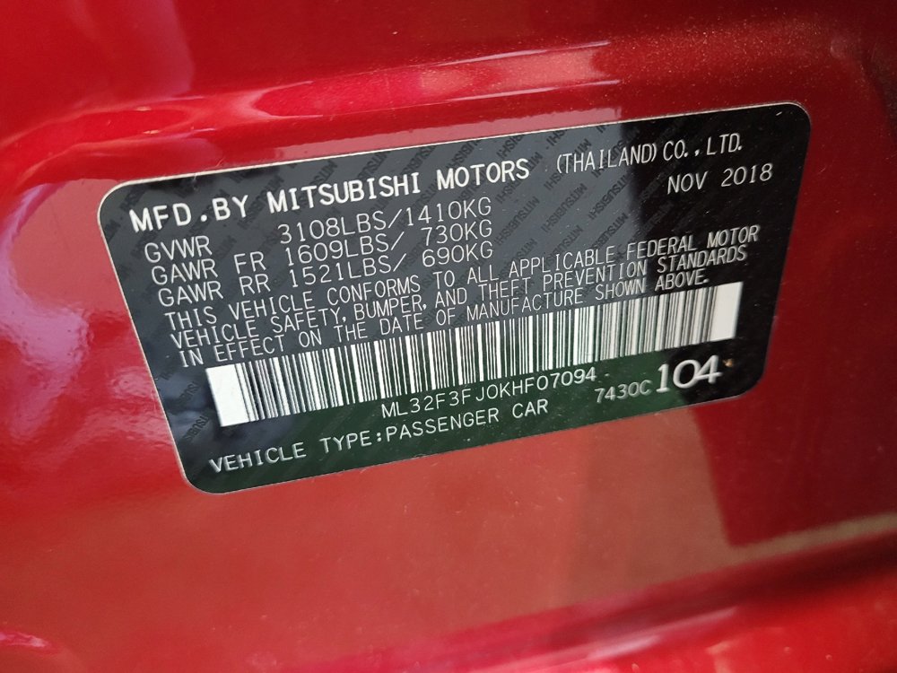 Used 2019 Mitsubishi Mirage G4 ES FWD image 33