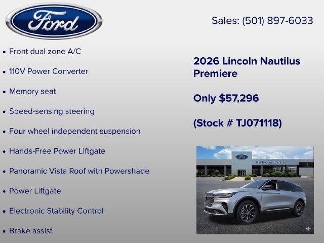 New 2026 Lincoln Nautilus Premier w/ Equipment Group 102A AWD/4WD image 18