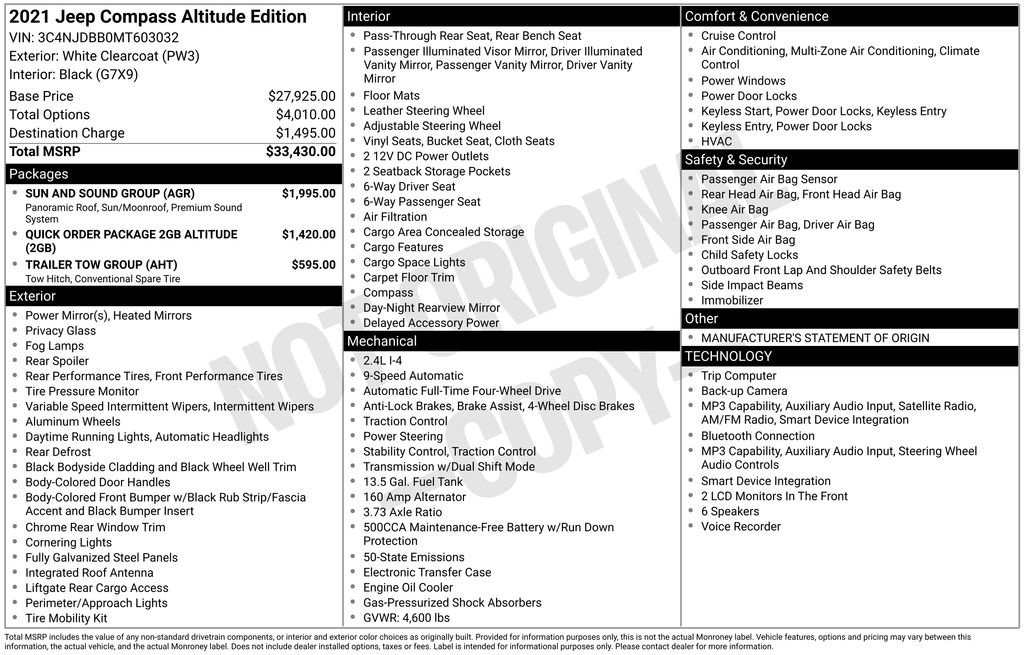 Used 2021 Jeep Compass Latitude w/ Sun and Sound Group AWD/4WD image 6