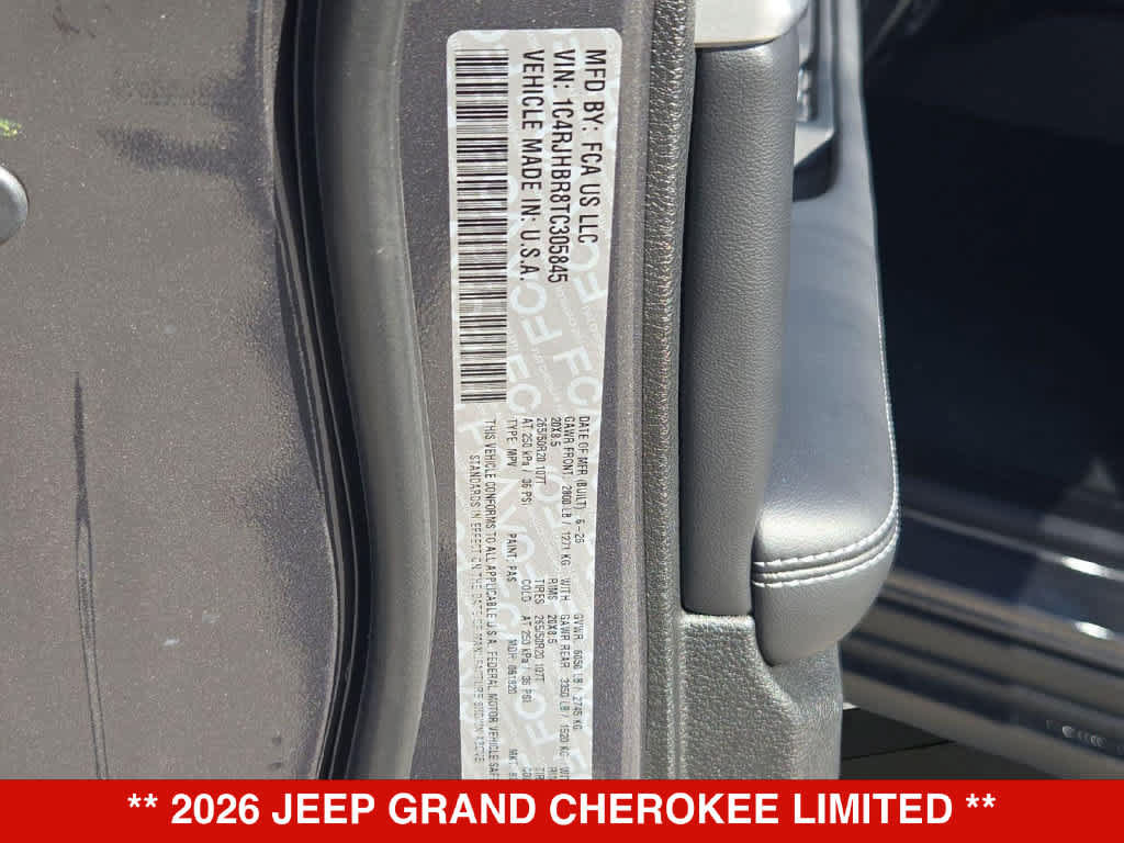 New 2026 Jeep Grand Cherokee Limited AWD/4WD image 36