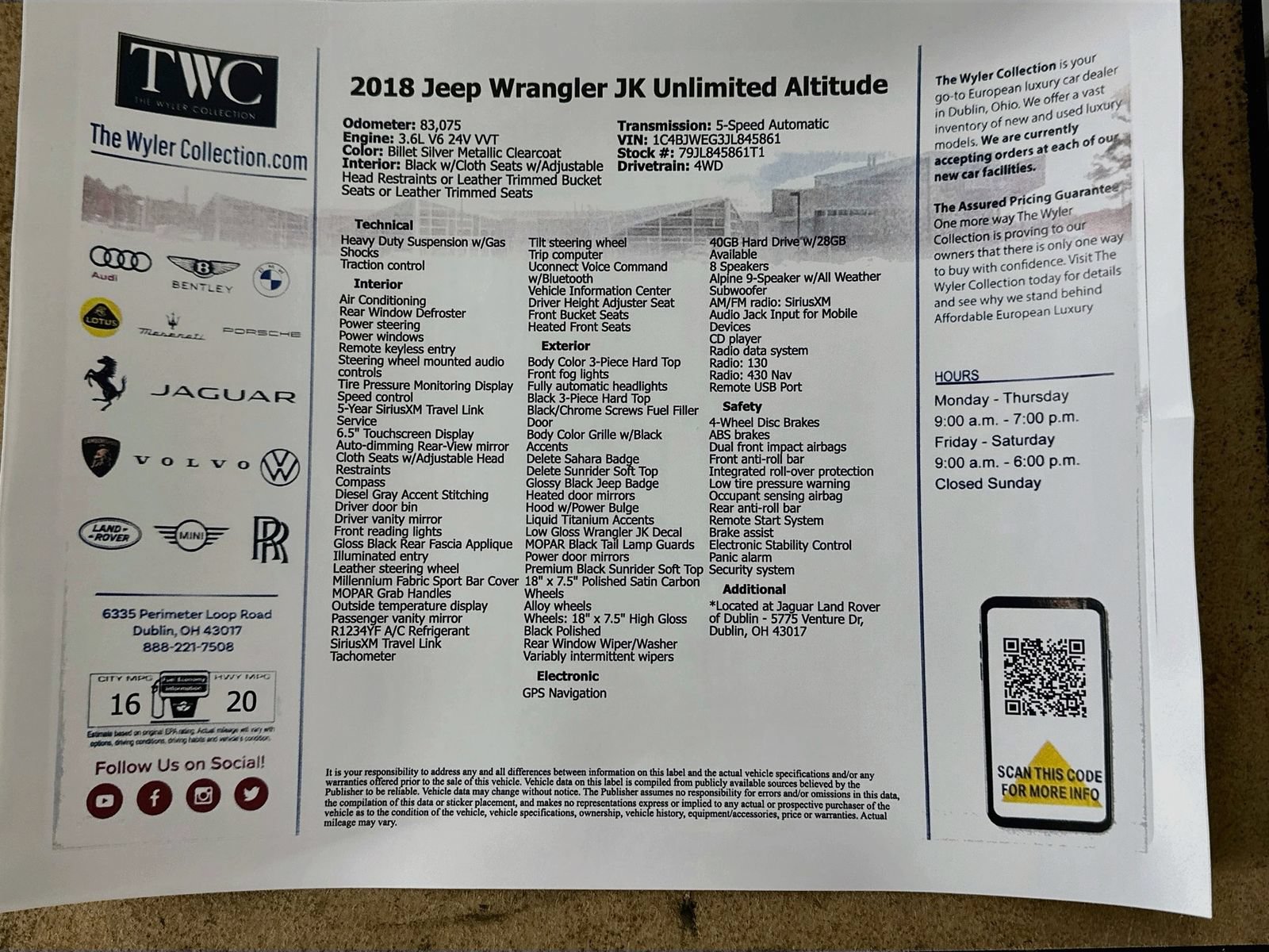Used 2018 Jeep Wrangler Unlimited Sahara AWD/4WD image 42