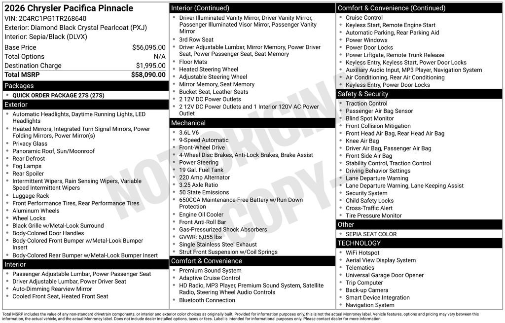 New 2026 Chrysler Pacifica Pinnacle image 5