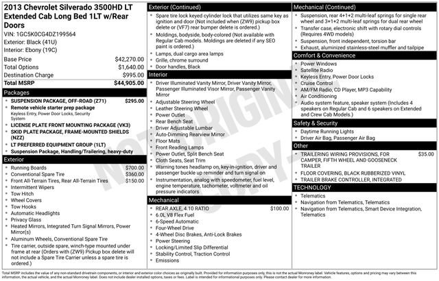 Used 2013 Chevrolet Silverado 3500 LT w/ Suspension Package, Off-Road image 46