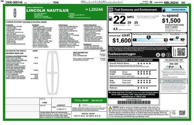 Certified 2022 Lincoln Nautilus Reserve AWD/4WD image 12
