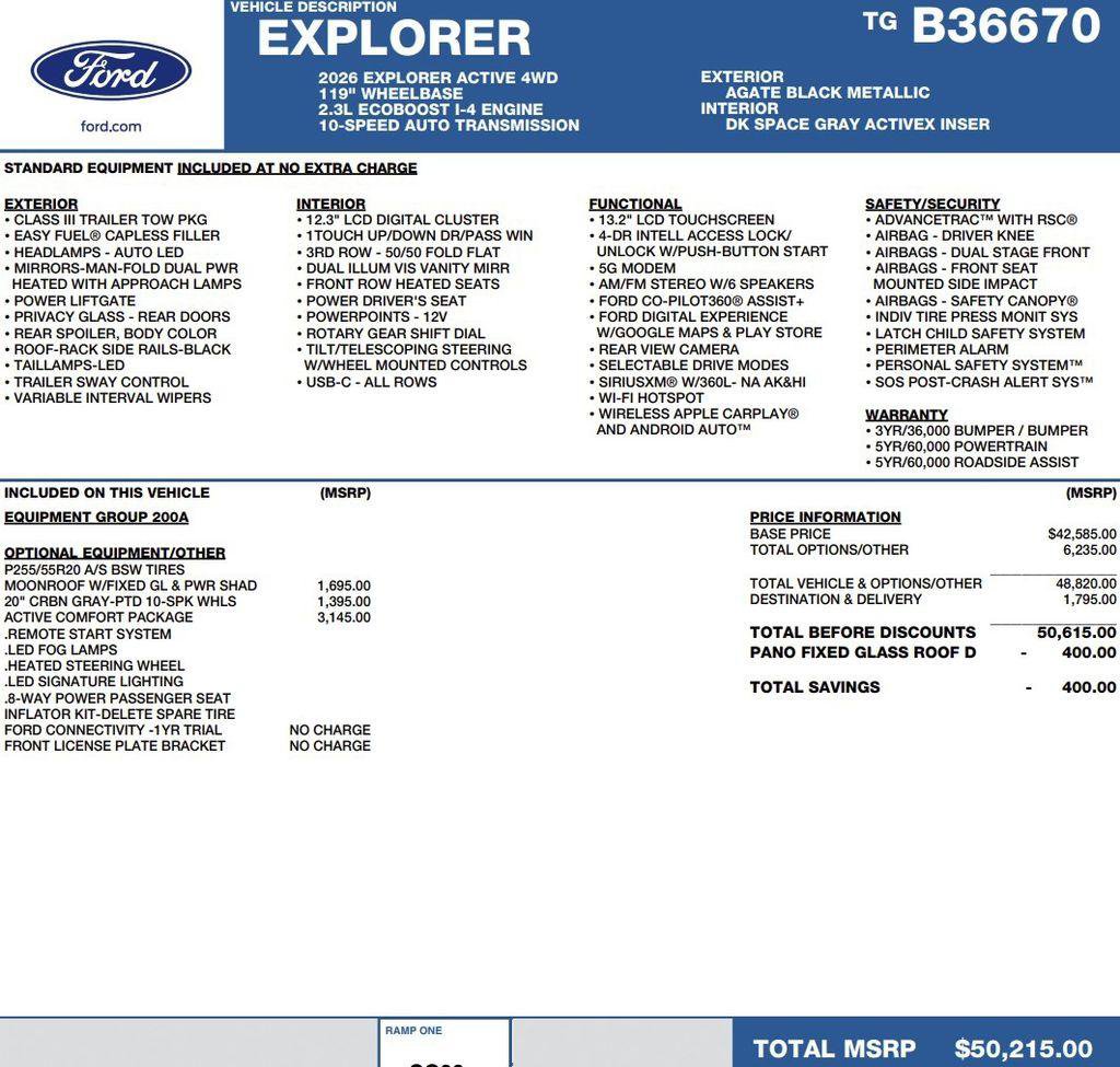 New 2026 Ford Explorer Active image 2