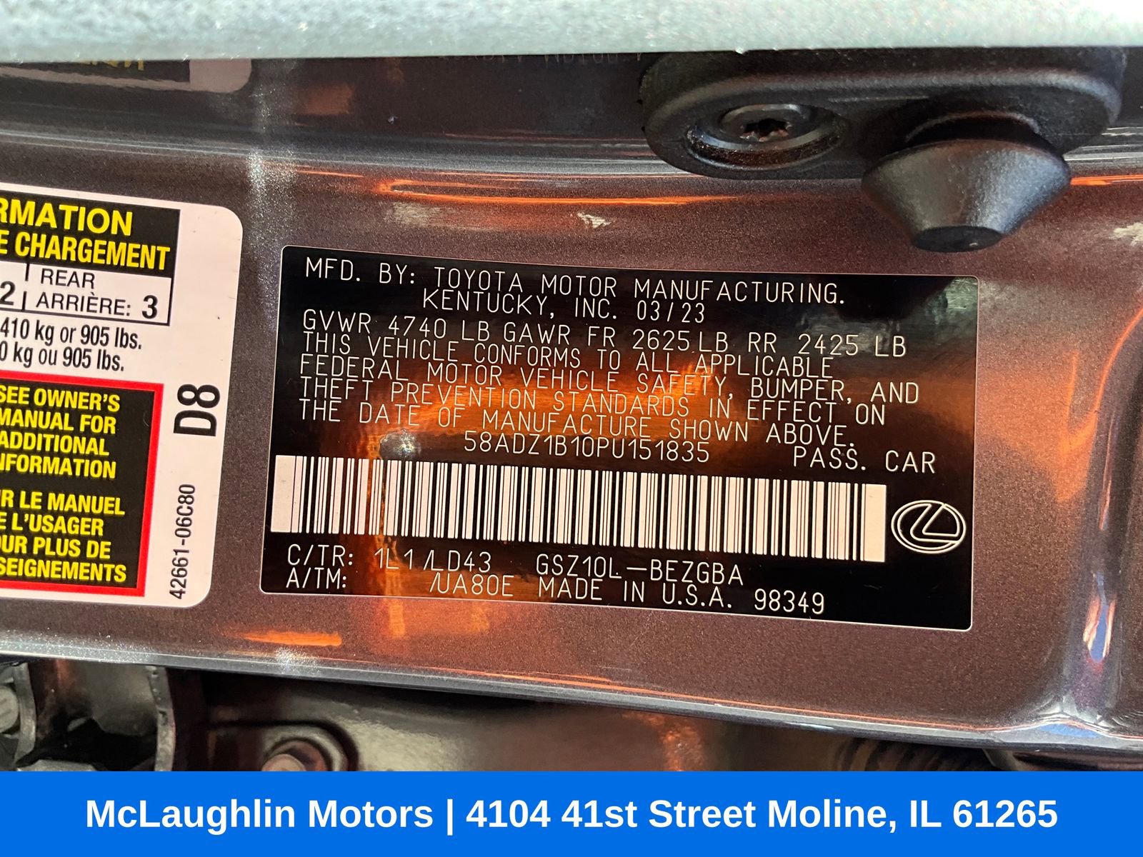 Used 2023 Lexus ES 350 w/ Premium Package FWD image 19