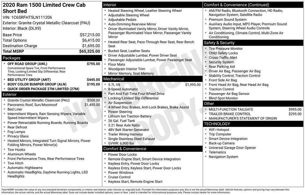 Used 2020 RAM 1500 Limited w/ Off Road Group image 34