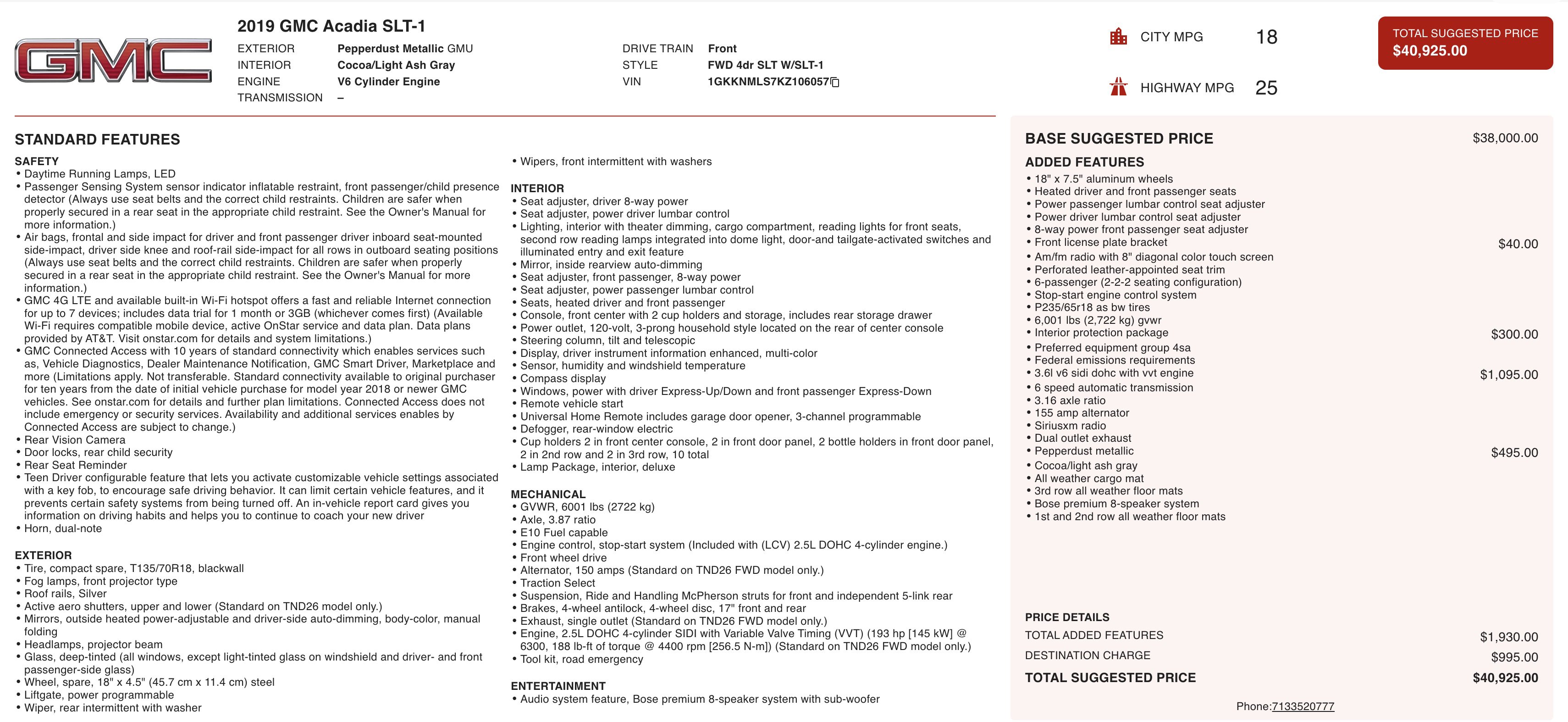 Used 2019 GMC Acadia SLT image 2