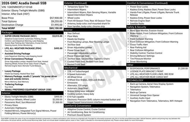 Used 2026 GMC Acadia Denali w/ Super Cruise Package AWD/4WD image 7