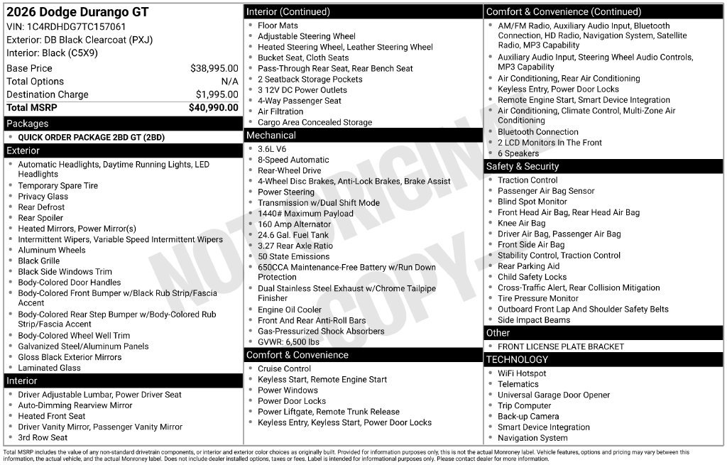 Used 2026 Dodge Durango GT RWD image 41