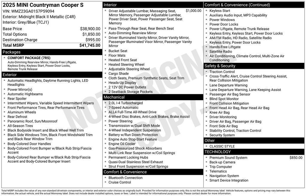 Certified 2025 MINI Cooper Countryman S AWD/4WD image 9