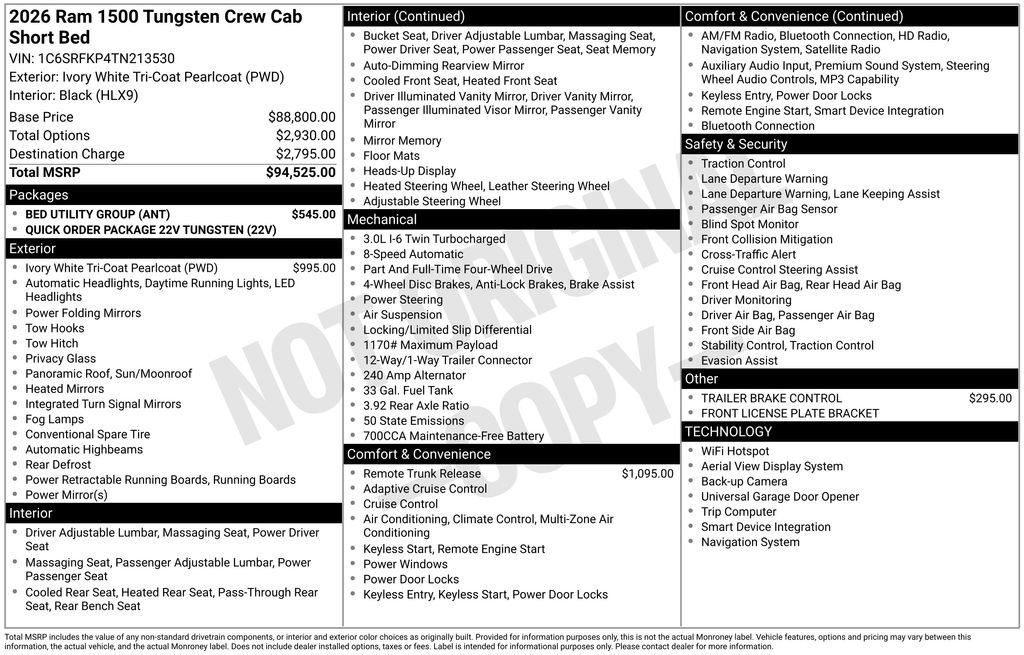 Used 2026 RAM 1500 Tungsten w/ Bed Utility Group AWD/4WD image 5