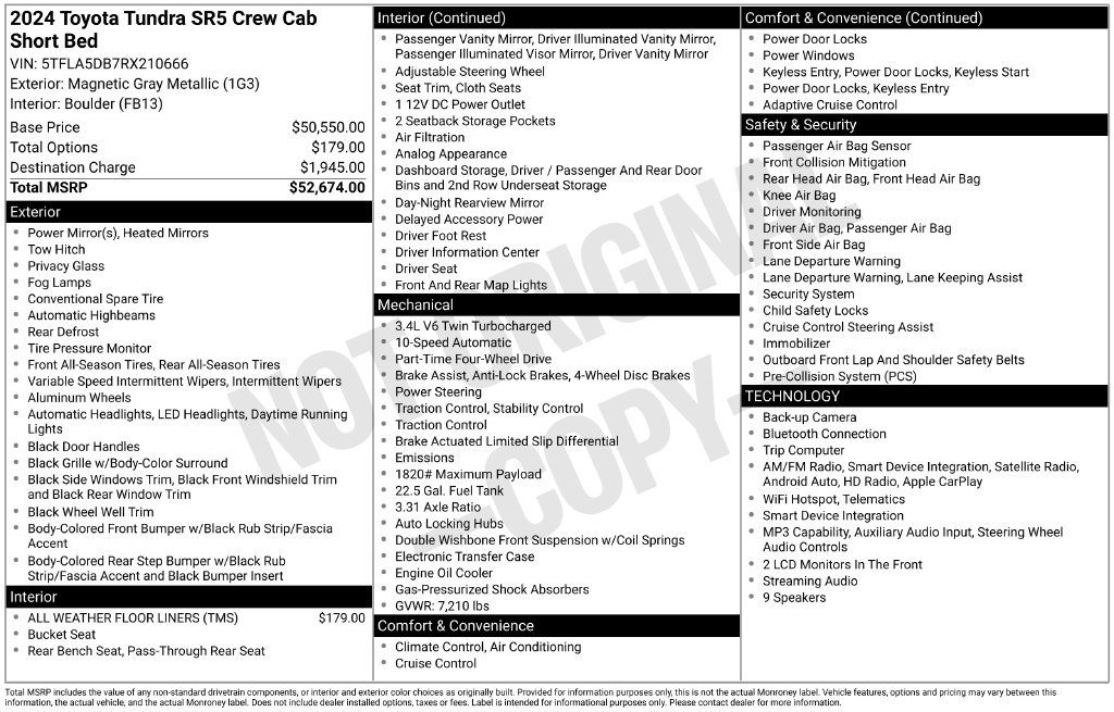 Used 2024 Toyota Tundra SR5 AWD/4WD image 44