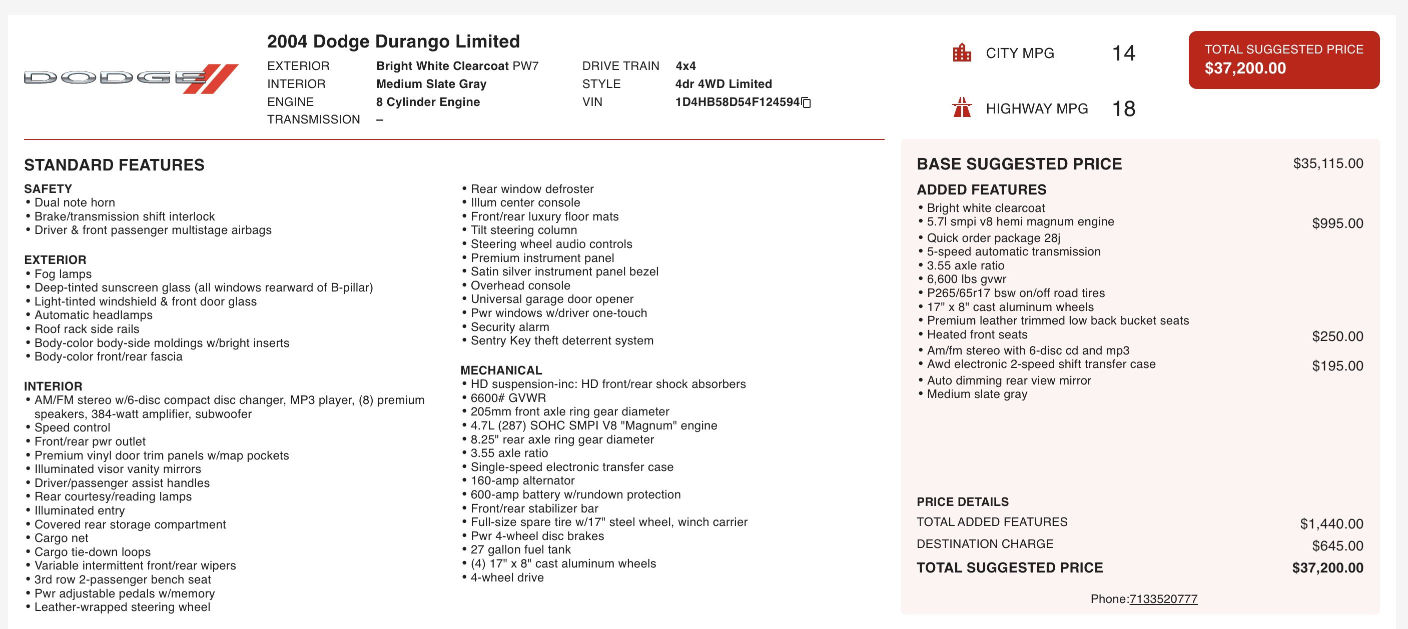 Used 2004 Dodge Durango Limited image 5