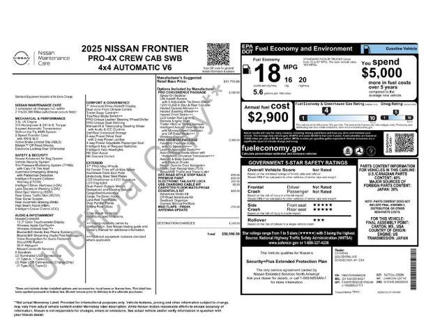 Certified 2025 Nissan Frontier PRO-4X w/ Pro Premium Package AWD/4WD image 6