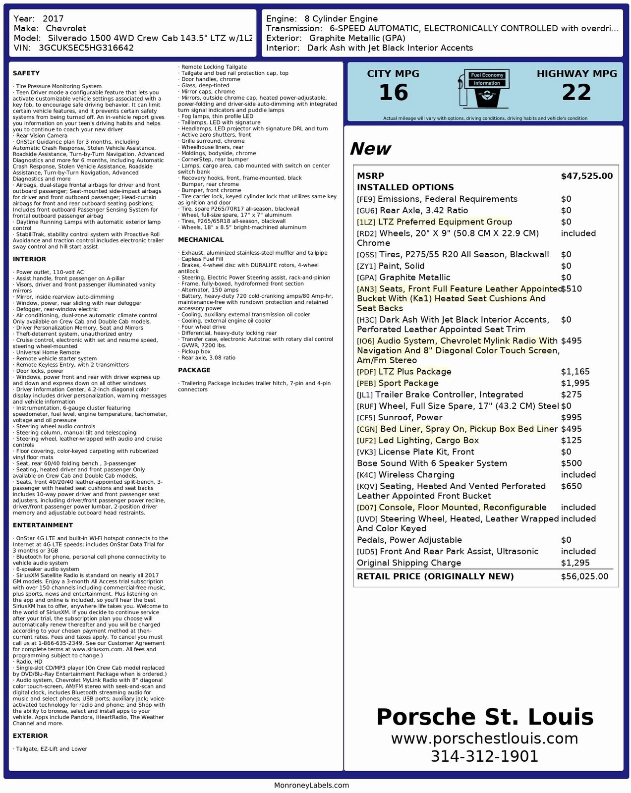 Used 2017 Chevrolet Silverado 1500 LTZ w/ Sport Package image 41